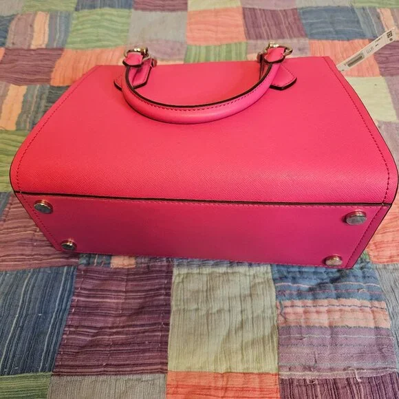 Michael Kors Marilyn Leather Satchel, Cerise, NWT - Picture 3 of 7